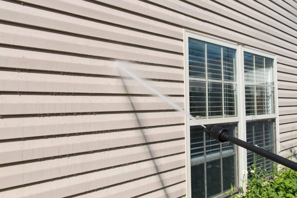 House being soft washed