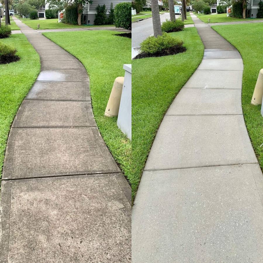 Clean driveway and walkway